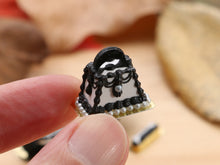 Load image into Gallery viewer, Black &amp; White Halloween Handbag Cake - 12th Scale Miniature Food