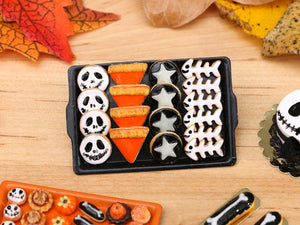 Halloween Cookies - Jack Skellington, Pumpkin Pie Slice, Glowing Stars, Fishbones - Miniature Food