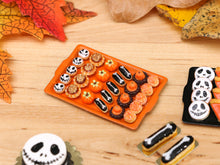 Load image into Gallery viewer, French Petits Fours for Autumn / Halloween on Orange Tray - Handmade Miniature Food