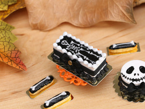Spooky Skeleton Cake for Halloween - 12th Scale Dollhouse Miniature Food