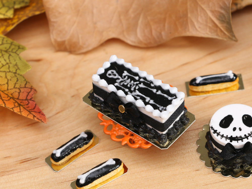 Spooky Skeleton Cake for Halloween - 12th Scale Dollhouse Miniature Food