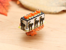 Load image into Gallery viewer, Black Cat and Pumpkin Rectangular Cake - Handmade Autumn Halloween Miniature Dollhouse Food