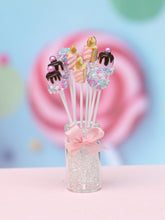 Load image into Gallery viewer, Birthday Cake Pops - Tiny Drip Cakes and Candles - Handmade Miniature Food