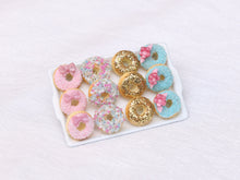 Load image into Gallery viewer, Tray of Decorated Miniature Donuts - Birthday Collection - Miniature Food