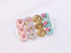 Tray of Decorated Miniature Donuts - Birthday Collection - Miniature Food