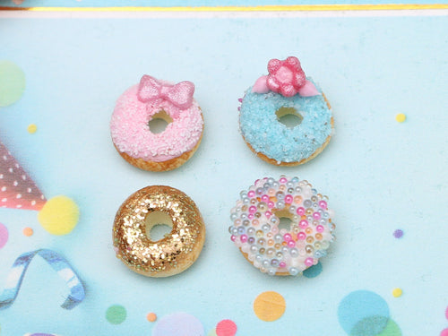 Four Designs of Individual Luxury Birthday Donuts - Miniature Food