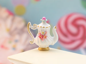 Ornate Miniature Teapot - Birthday Collection - 12th Scale Dollhouse Miniature