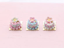 Load image into Gallery viewer, Floral and Cream Genoise - Birthday Collection - Choice of 3 - Handmade Miniature Food