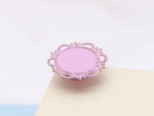 Load image into Gallery viewer, Pink and Gold Filigree Metal Pedestal Cake Stand - 12th Scale for Dollhouse