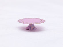 Load image into Gallery viewer, Pink and Gold Filigree Metal Pedestal Cake Stand - 12th Scale for Dollhouse
