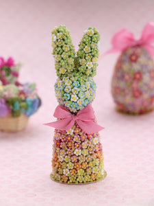 Blossom Bunny - Large Rabbit Centrepiece Decoration - OOAK - Miniature Food in 12th Scale for Dollhouse