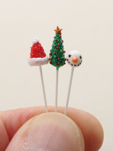 Christmas Cake Pops with Glass Presentation Jar - Set 2 - Miniature Food