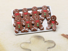 Load image into Gallery viewer, Tray of Gingerbread Cookie Men - One Escaping! - Handmade Miniature Food
