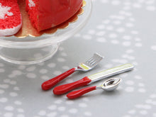 Load image into Gallery viewer, Miniature Cutlery Set - Knife, Fork and Spoon (Red)