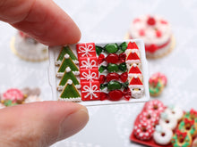 Load image into Gallery viewer, Christmas Cookies and Treats - Elf Hat, Gift, Wrapped Candy, Santa - Handmade Miniature Food