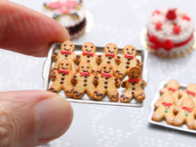 Load image into Gallery viewer, Tray of Cookie Men - One Escaping! (Chocolate Frosting) - Handmade Miniature Food