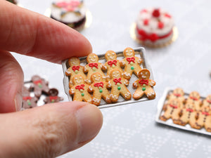 Tray of Cookie Men - One Escaping! (White Frosting) - Handmade Miniature Food