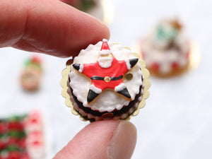 Giant Santa Cookie Christmas Cake - Handmade Miniature Food in 12th Scale