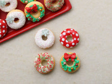 Load image into Gallery viewer, Four Designs of Individual Luxury Christmas Donuts - Miniature Food