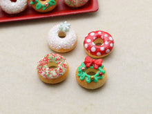 Load image into Gallery viewer, Four Designs of Individual Luxury Christmas Donuts - Miniature Food