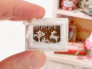 Christmas Cookie Scene - Reindeer in the Snow - Handmade Miniature Decoration