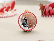 Load image into Gallery viewer, Panoramic 12th Scale Dollhouse Miniature Christmas Bauble Decoration - OOAK - Christmas Tree and Gingerbread Man