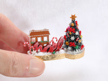 Load image into Gallery viewer, Noel Christmas Decoration - OOAK - House and Tree - Handmade Miniature Decoration
