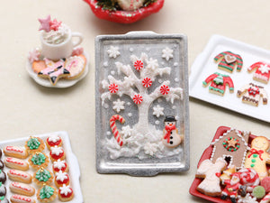 Winter Sugar Christmas Candy Tree on Baking Sheet - 12th Scale Miniature Food