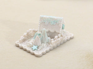 Sugar Frosted House and Garden Winter Display - Handmade Miniature Food