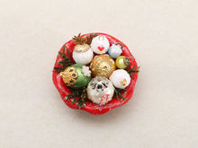 Load image into Gallery viewer, Presentation of Christmas Tree Baubles in Bowl - OOAK - Handmade Miniature