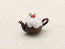 Load image into Gallery viewer, Decorative Christmas Pudding teapot - Handmade Miniature