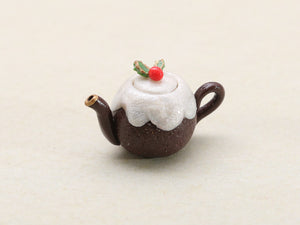 Decorative Christmas Pudding teapot - Handmade Miniature