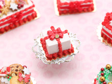 Load image into Gallery viewer, Wrapped Christmas Gift Cake - 12th Scale Dollhouse Miniature Food