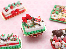 Load image into Gallery viewer, Christmas Cake with Santa and Wreath - 12th Scale Dollhouse Miniature Food