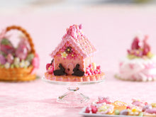 Load image into Gallery viewer, Pink Biscuit Cookie Easter House - Handmade Miniature Food in 12th Scale