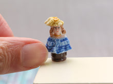 Load image into Gallery viewer, Miniature Decorative Bust of Lady in Blue Shawl / Yellow Hat - Dollhouse Miniature