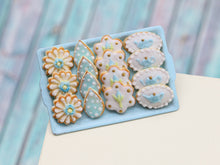 Load image into Gallery viewer, Blue Cookies - 4 Designs - Blue Collection - Handmade Miniature Food