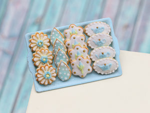 Blue Cookies - 4 Designs - Blue Collection - Handmade Miniature Food