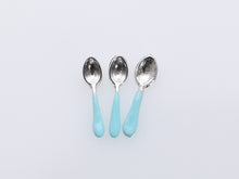 Load image into Gallery viewer, Set of Three Blue Dessert Spoons - Blue Collection - Dollhouse Miniature