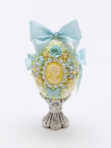 Decorative Cameo Easter Egg in Choice of Four Colours - Handmade Miniature