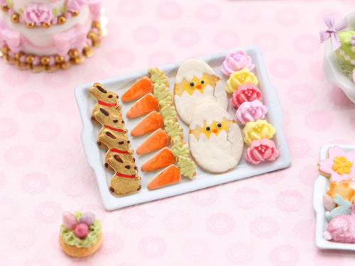 Easter Cookies and Treats - Golden Bunnies, Carrots, Chick Eggs, Flowers - Miniature Food