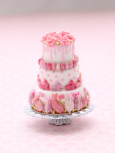 Load image into Gallery viewer, OOAK Gorgeous Three-Tiered Pink Easter Cake - Handmade Miniature Food