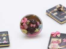 Load image into Gallery viewer, Dark Chocolate Rabbit and Easter Eggs in Round Gift Box - Miniature Food