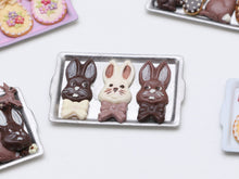 Load image into Gallery viewer, Funny Bunny Easter Chocolates on Metal Tray - Miniature Food