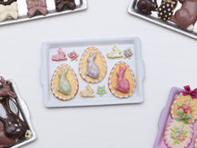 Load image into Gallery viewer, Easter Cookies and Bunny Candies on Tray - Miniature Food