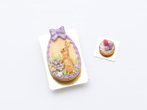Easter Egg Shaped Millefeuille Sablé Layered Cookie (Pink or Lilac)