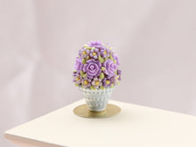 Load image into Gallery viewer, Spring Blossom and Flowers Easter Egg in Shabby Chic Pot (Lilac) - Miniature Food