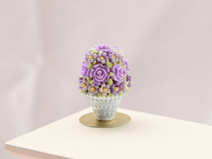 Spring Blossom and Flowers Easter Egg in Shabby Chic Pot (Lilac) - Miniature Food