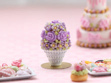 Load image into Gallery viewer, Spring Blossom and Flowers Easter Egg in Shabby Chic Pot (Lilac) - Miniature Food