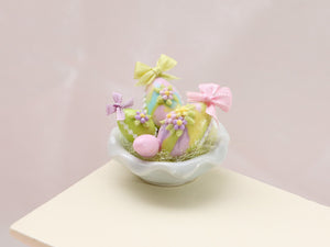 Display of Marble Effect Easter Eggs - Handmade Miniature